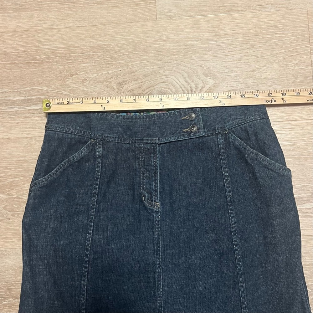 Vintage Liz Claiborne Denim Maxi Skirt Size 12 Prairie Western Cottagecore Boho - Picture 10 of 13